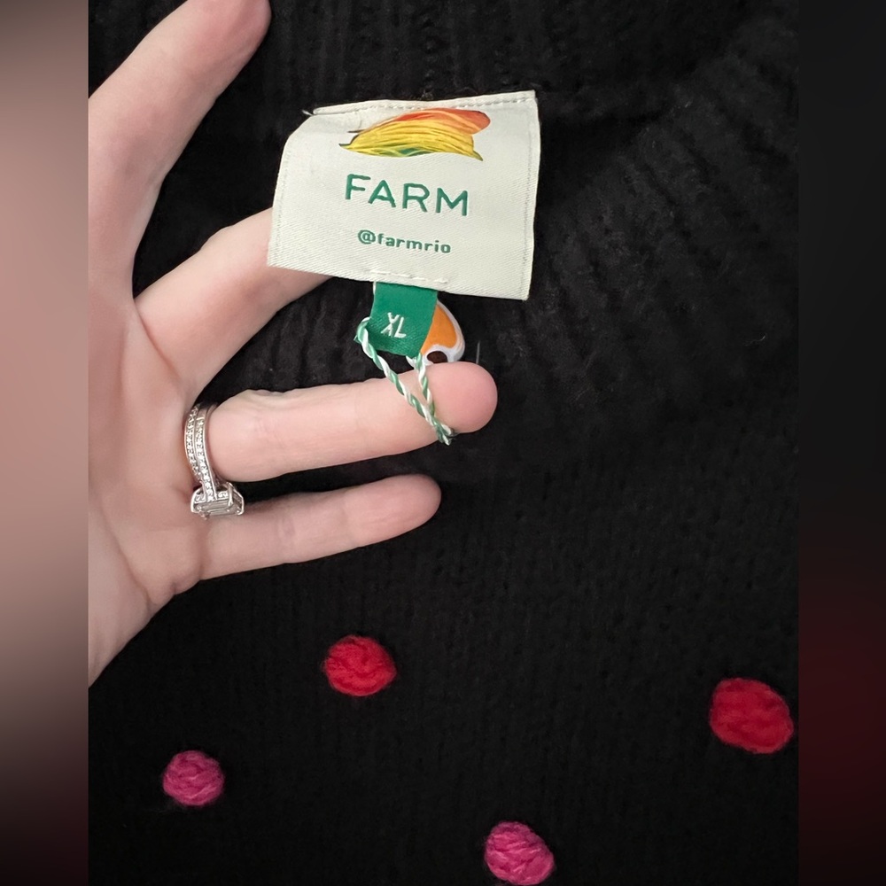 Farm Rio Rainbow Dots Turtleneck Sweater Size XL New - Picture 5 of 8